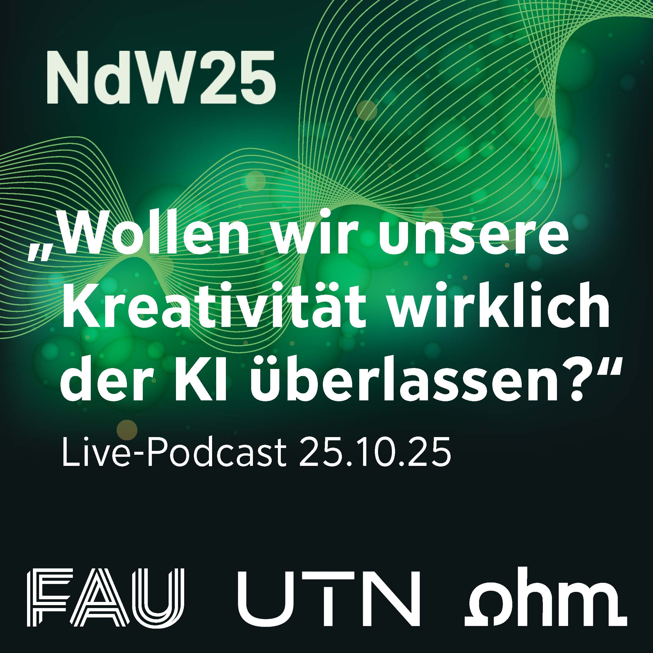 NDW25  "Wollen wir Kreativität wirklich der KI überlassen?" Ein Live-Podcast an der Langen Nacht Podcast-Cover