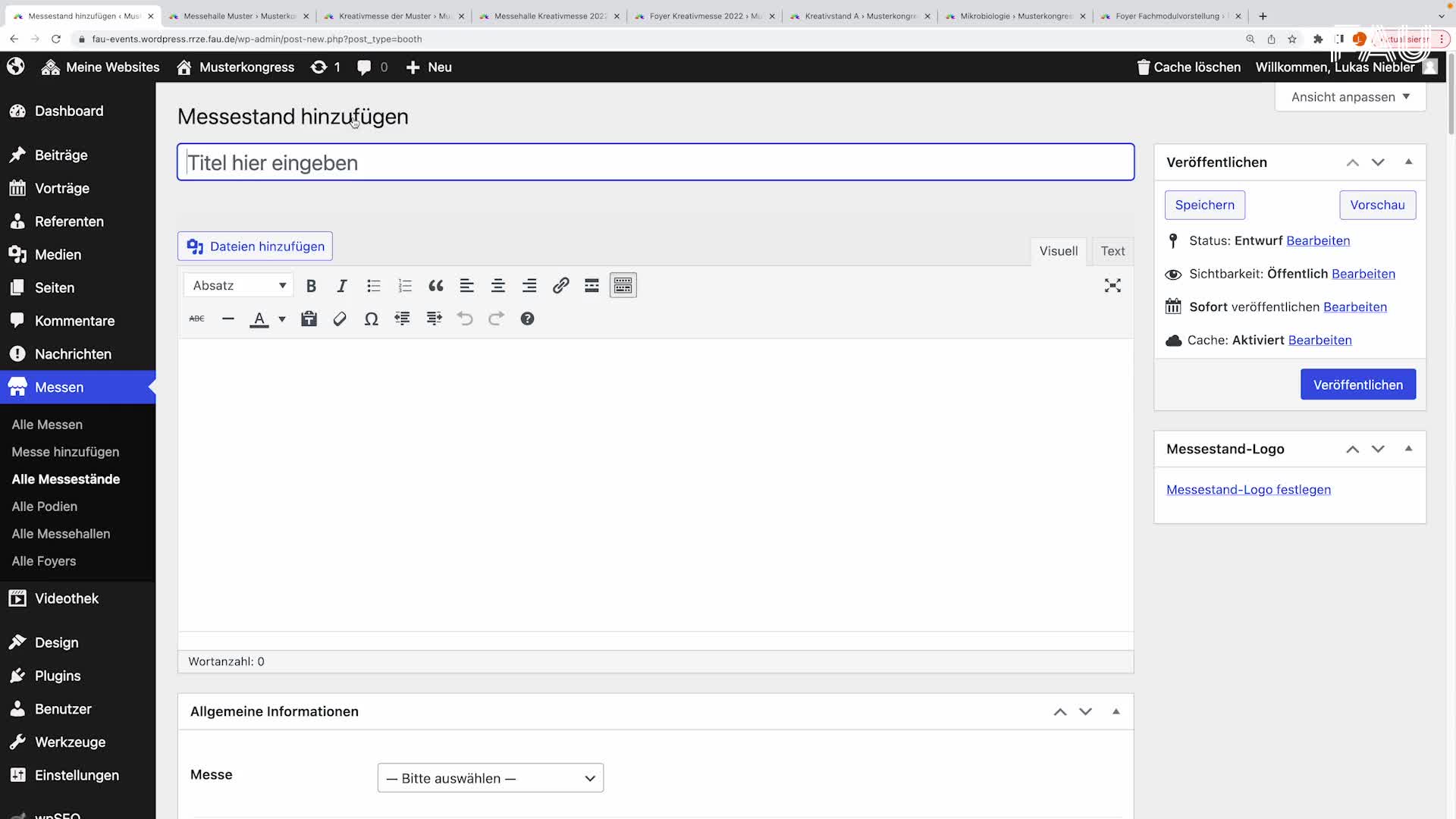 Clip preview for RRZE Expo - Einen Messestand anlegen